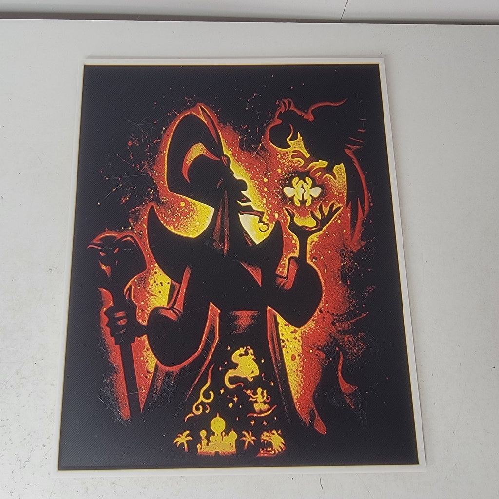 3D Printed Jafar from Aladdin Silhouette Wall Art Plaque By LMP Creations