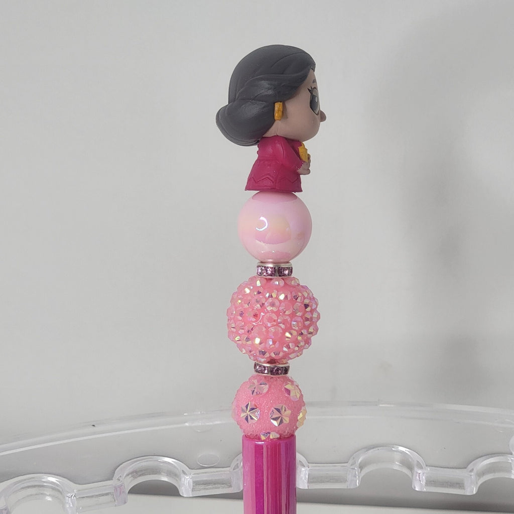 Disney Doorables Beaded Pen Abuela Alma from Encanto UV Base Pink Beads