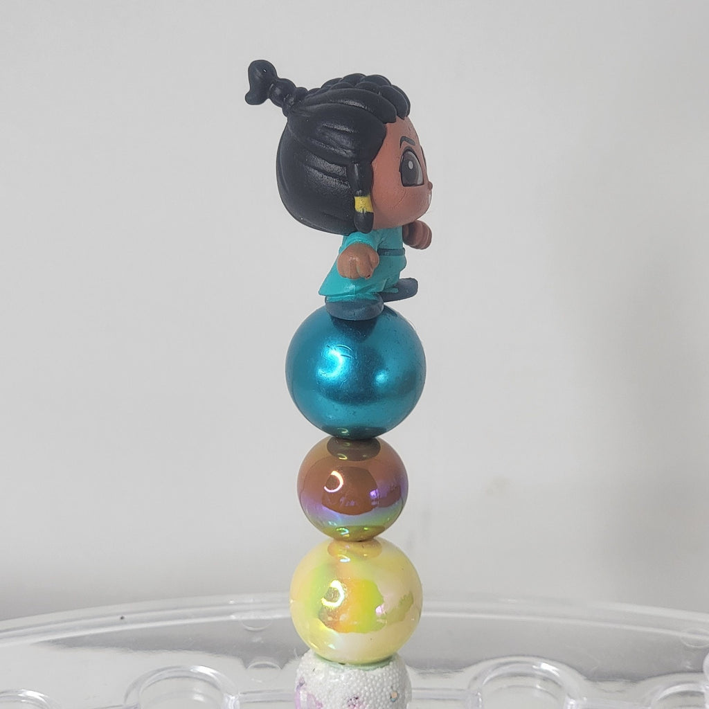 Disney Doorables Young Raya Pen Handmade Beaded Collectible Floral Gems Raya