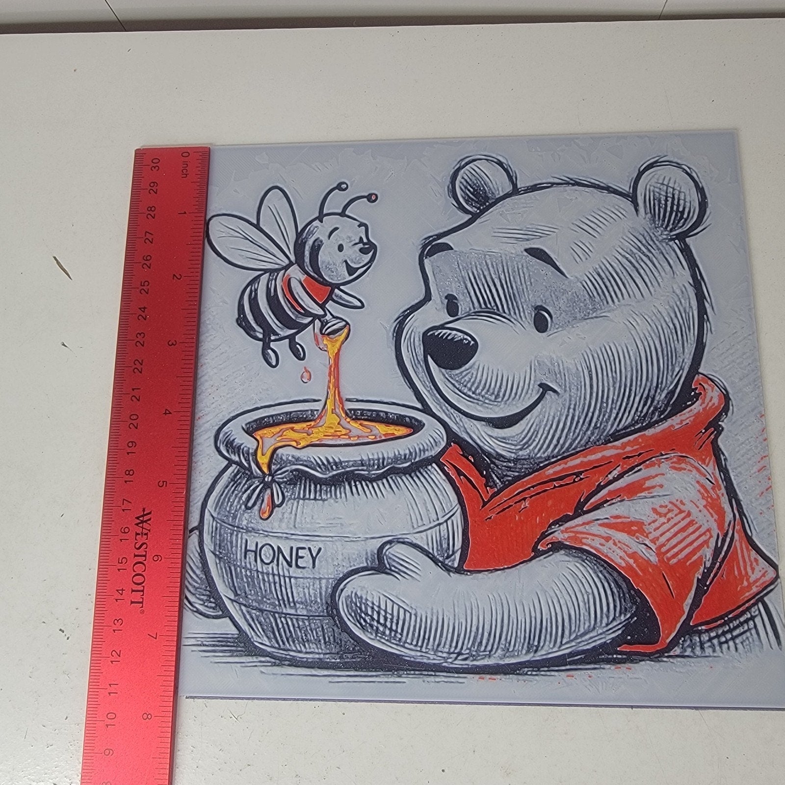 3D Printed Pooh Bear Honey Wall Art Plaque By LMP Creations