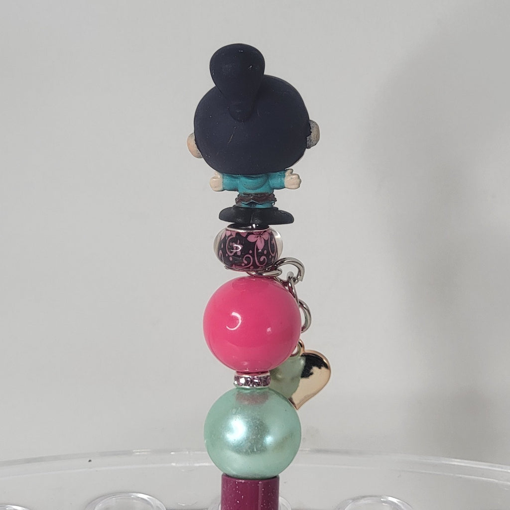 Disney Wreck It Ralph Vanellope Doorables Pen Handmade Beaded Candy Gift Display