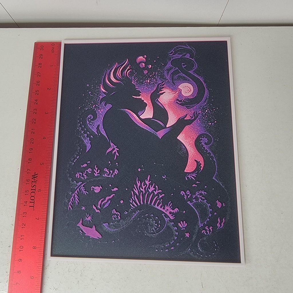 3D Printed Ursula Silhouette Wall Art Plaque The little Mermaid By LMP Creations