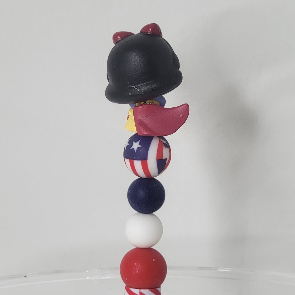 Disney Doorables Beaded Pen Snow White Basket of Apples Patriotic USA Flag