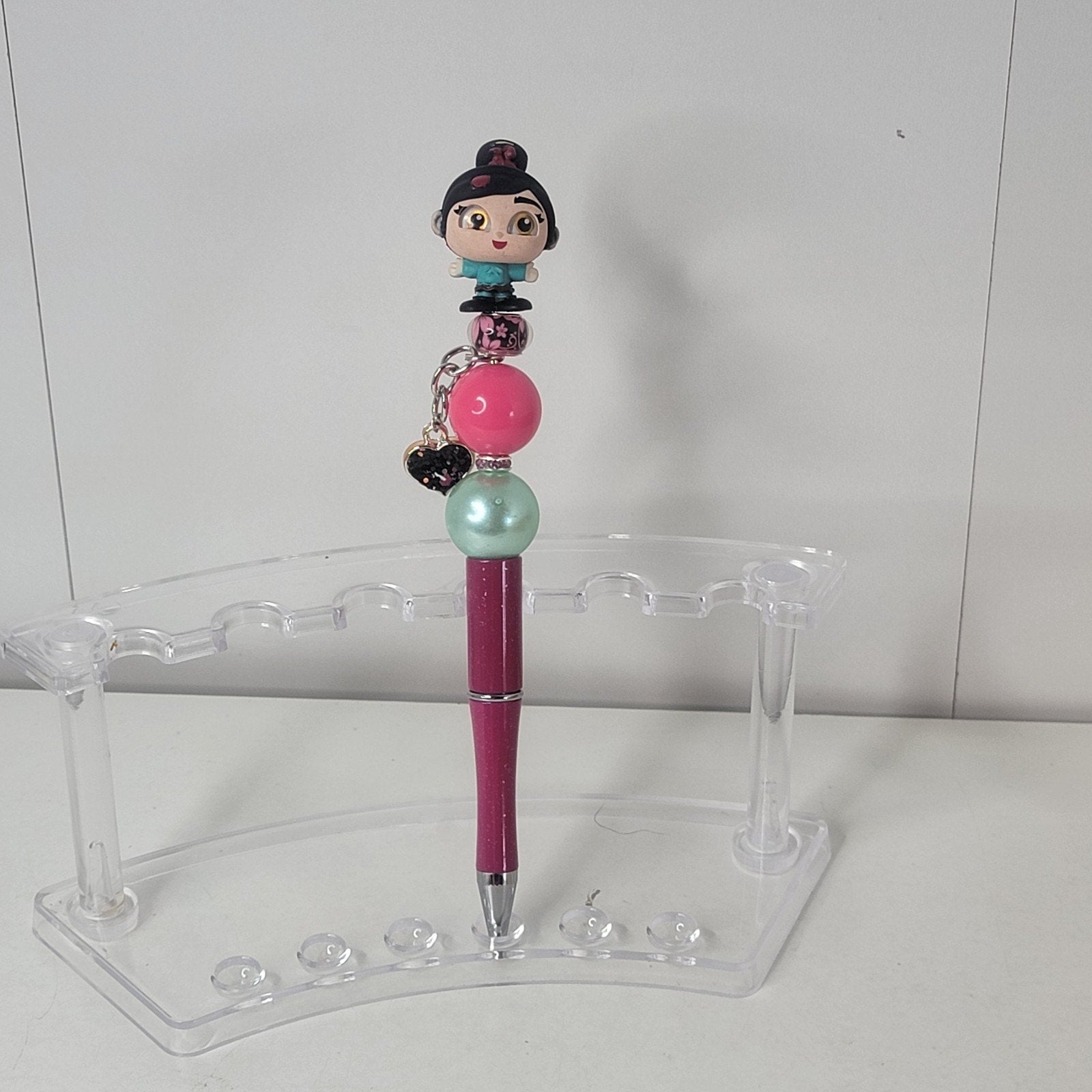 Disney Wreck It Ralph Vanellope Doorables Pen Handmade Beaded Candy Gift Display