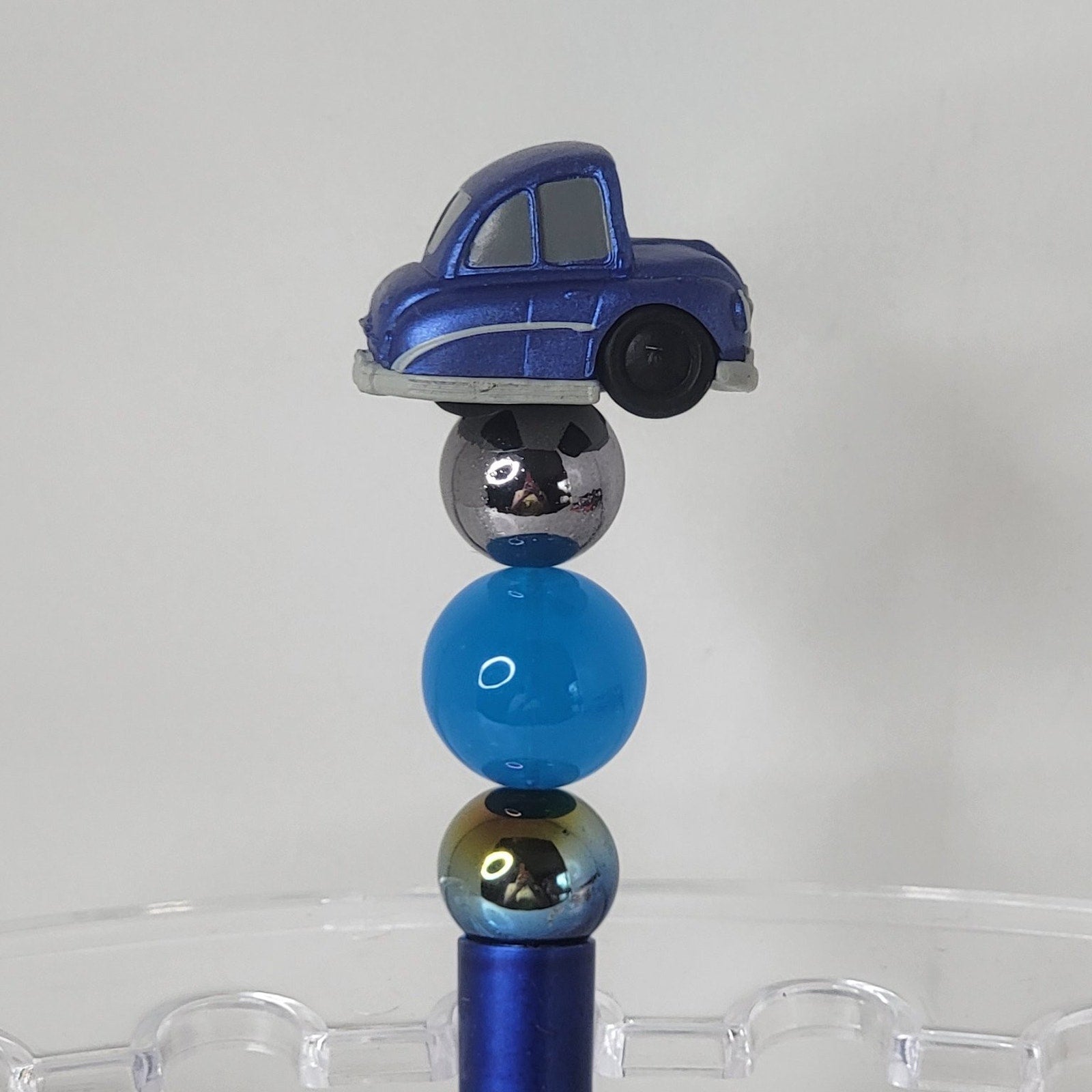 Disney Cars Blue Doc Hudson Disneyana Pen with Beaded Design 6.5in