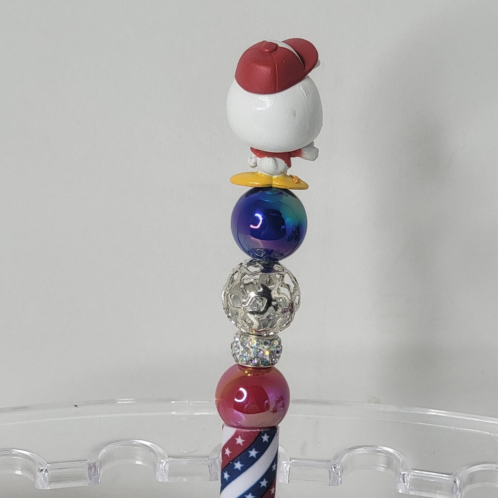 Disney Doorables Beaded Pen Huey Donald Duck Nephew Patriotic 4th of July Base