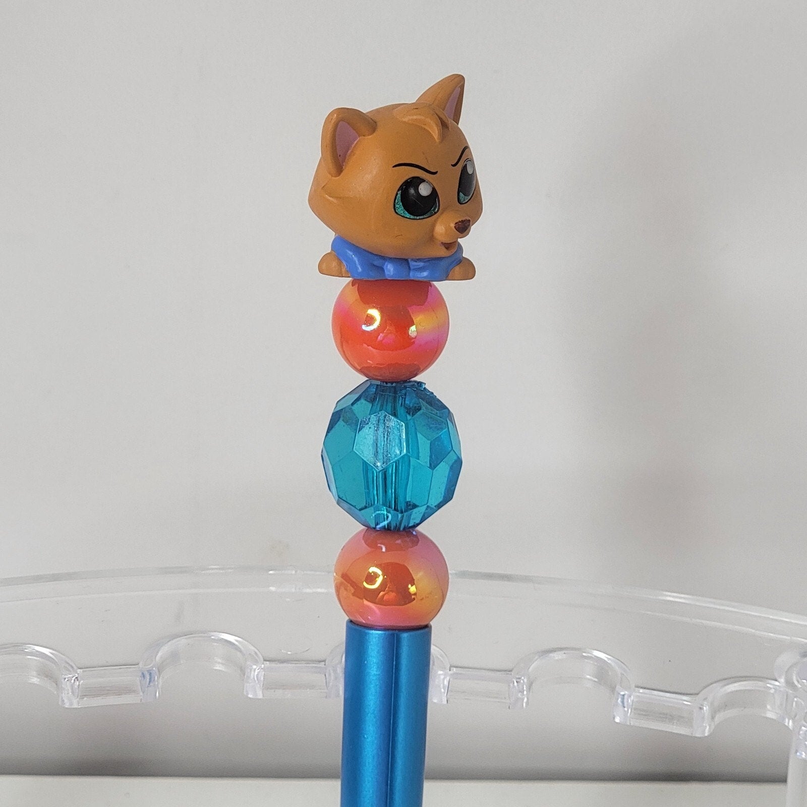 Disney Doorables Beaded Pen Toulouse from Aristocats Movie Orange Kitten