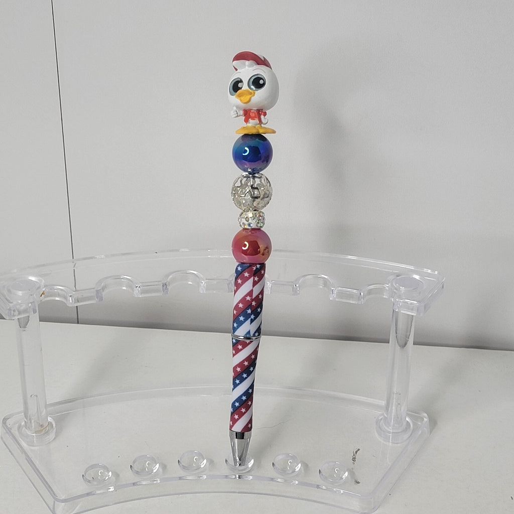 Disney Doorables Beaded Pen Huey Donald Duck Nephew Patriotic 4th of July Base